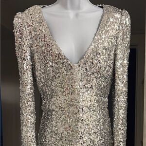 Lulu's Silver Sequin Mini Dress